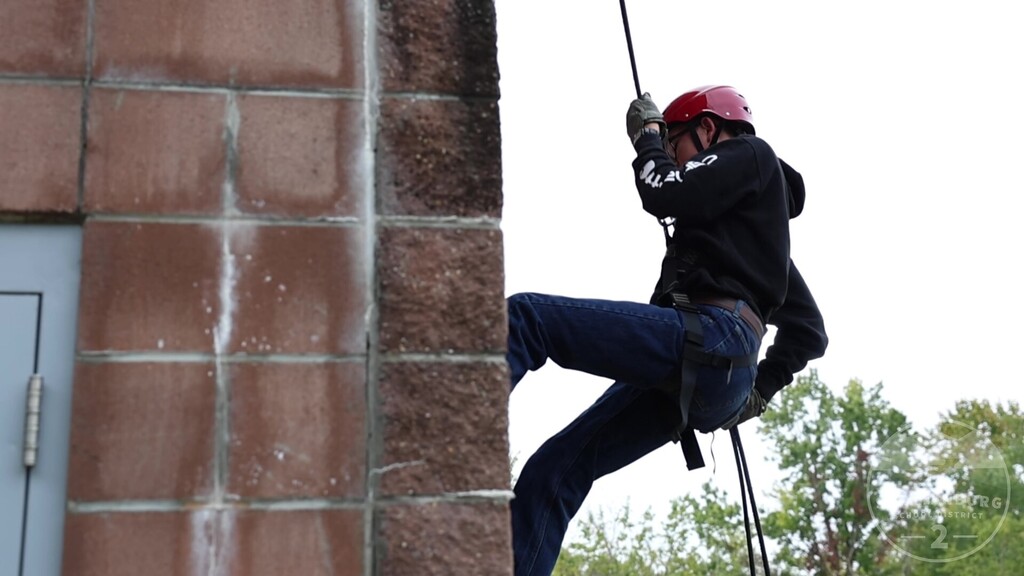 Chesnee High School JROTC Cadets Learning to Rappel