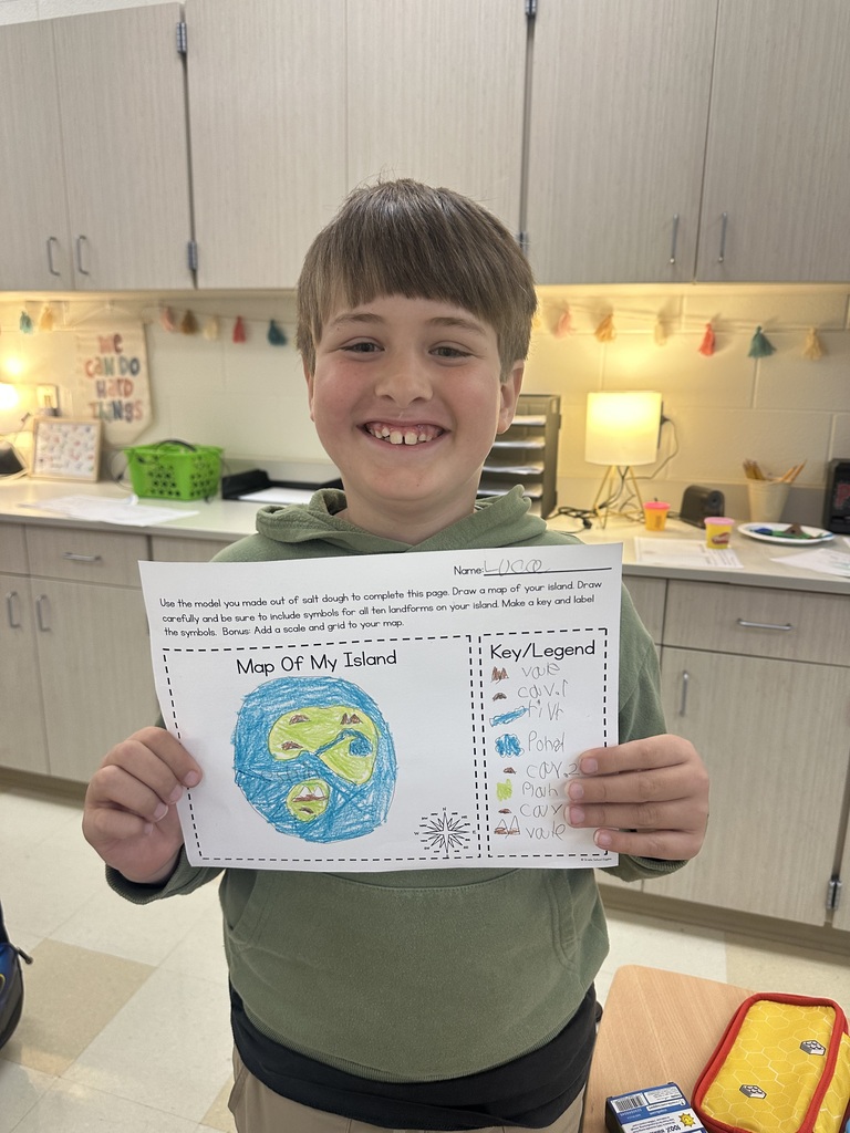 Third grade builds landforms out of playdough! 