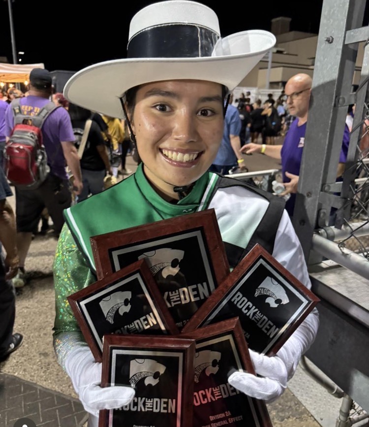 drum major posting with awards