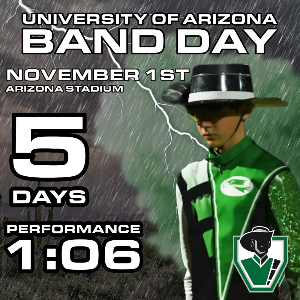 University of Arizona Band Day on NOvember 1st at Arizona Stadium is only 5 days away. The performance will start at 1:06pm