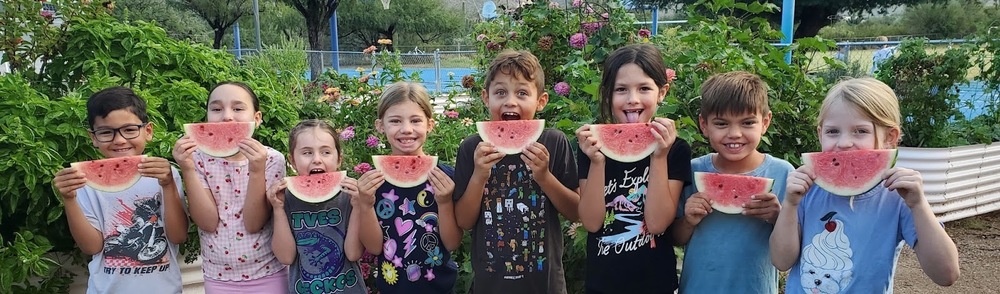 students with watermelon