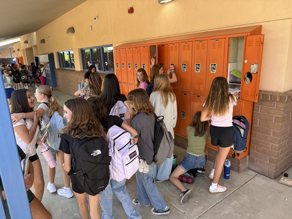 students at lockers 