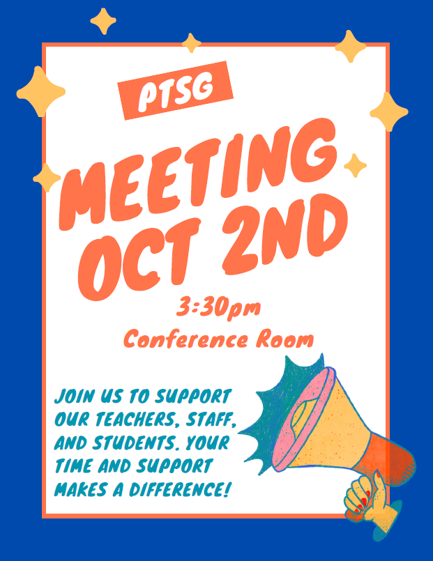 PTSG Meeting Oct 2nd at 3:30