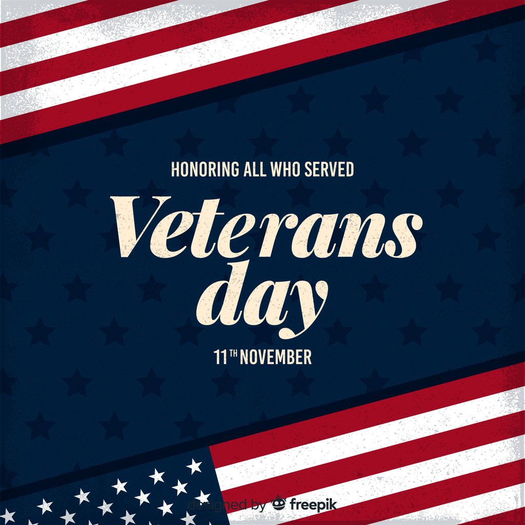 Honoring all who served. Veterans Day. 11th November