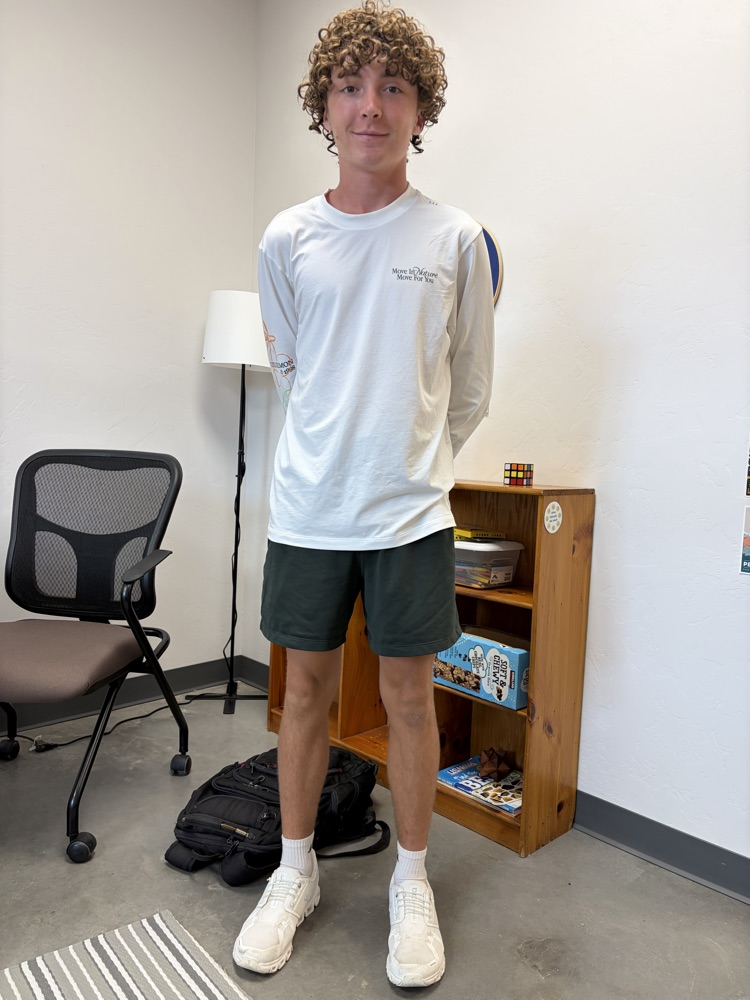 Senior James Dryden let us know his mom picked out his fit.