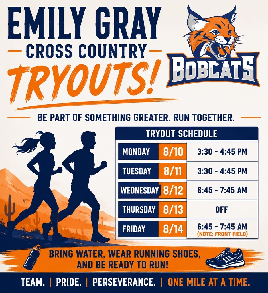 EGJH Cross Country Tryout Schedule