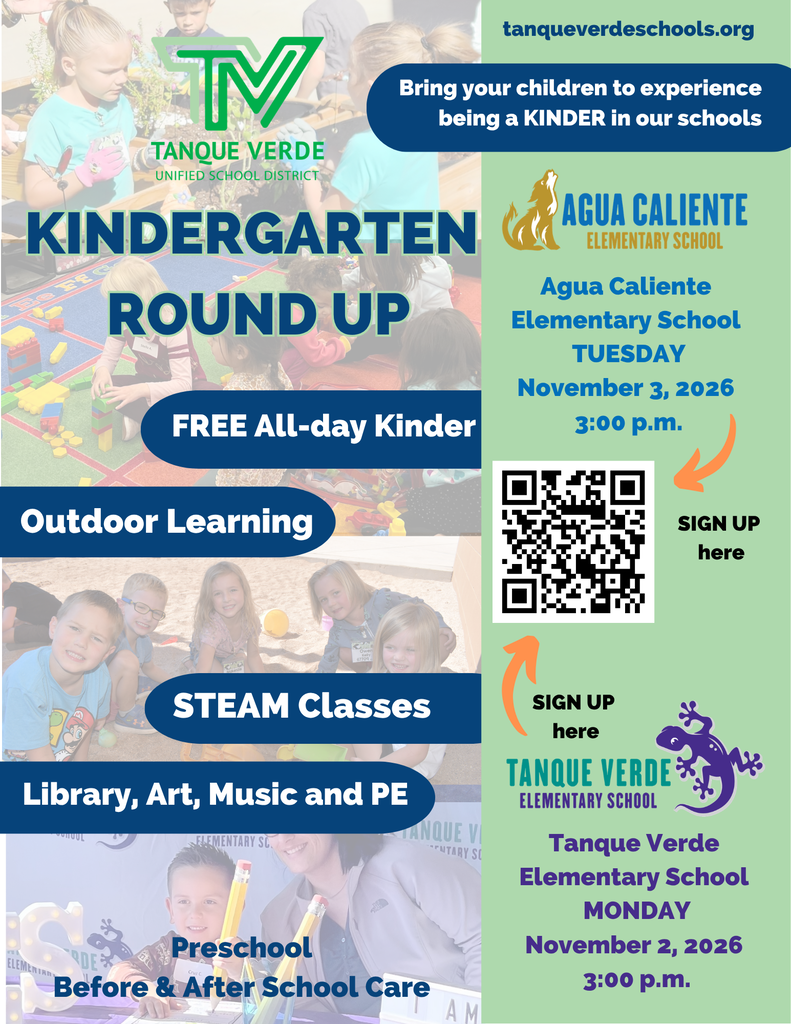 Poster for kindergarten round-up with text and images of children. QR code and sign-up details are included.