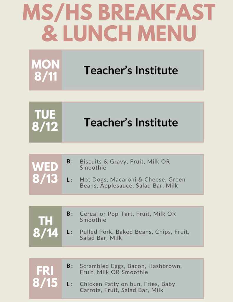 lunch menu