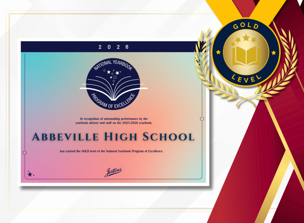 National Yearbook Program of Excellence Gold Level Award for Abbeville High School