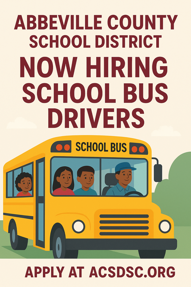 Abbeville County School District Now Hiring School Bus Drivers