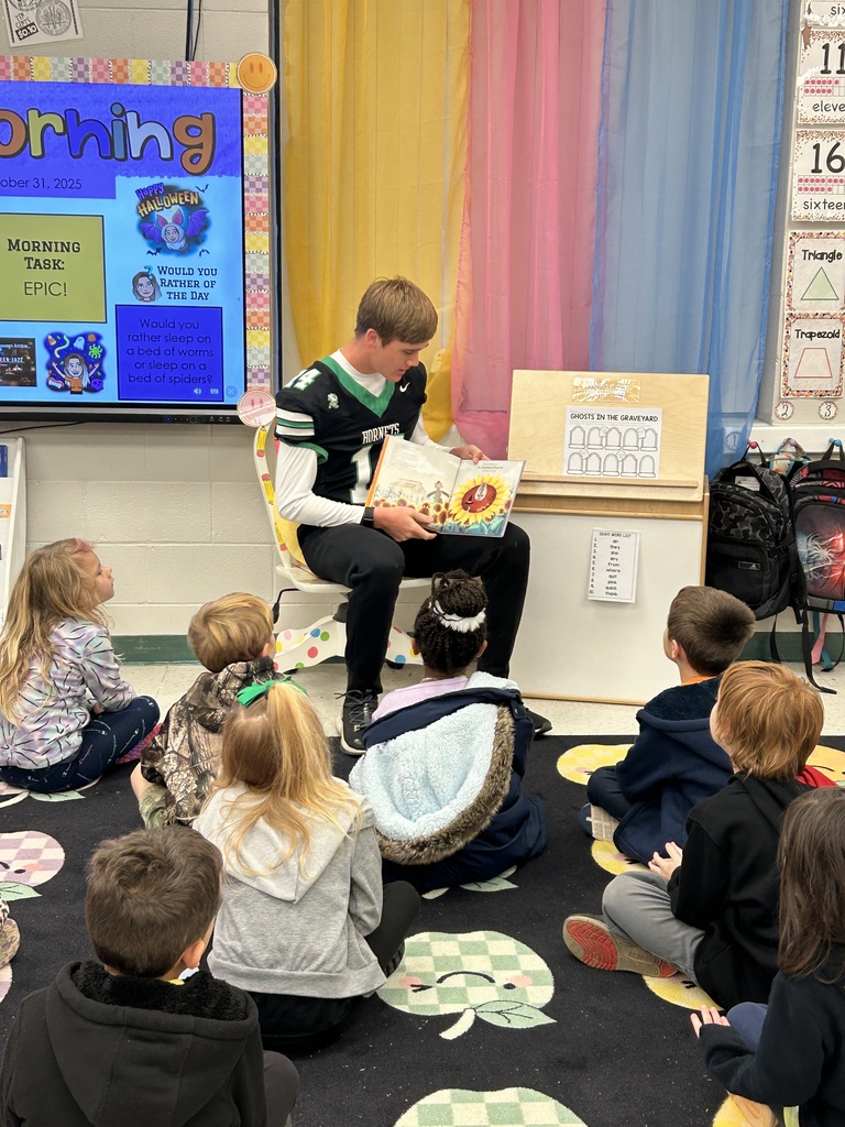 Dixie high athletes reading to CTE students