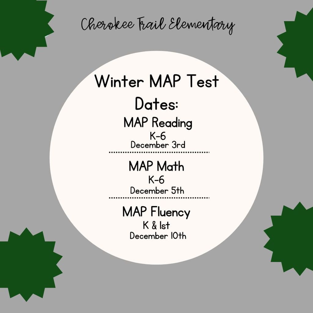 MAP testing dates for December
