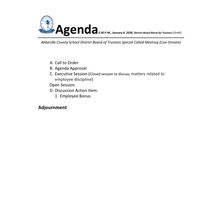 January 6 agenda