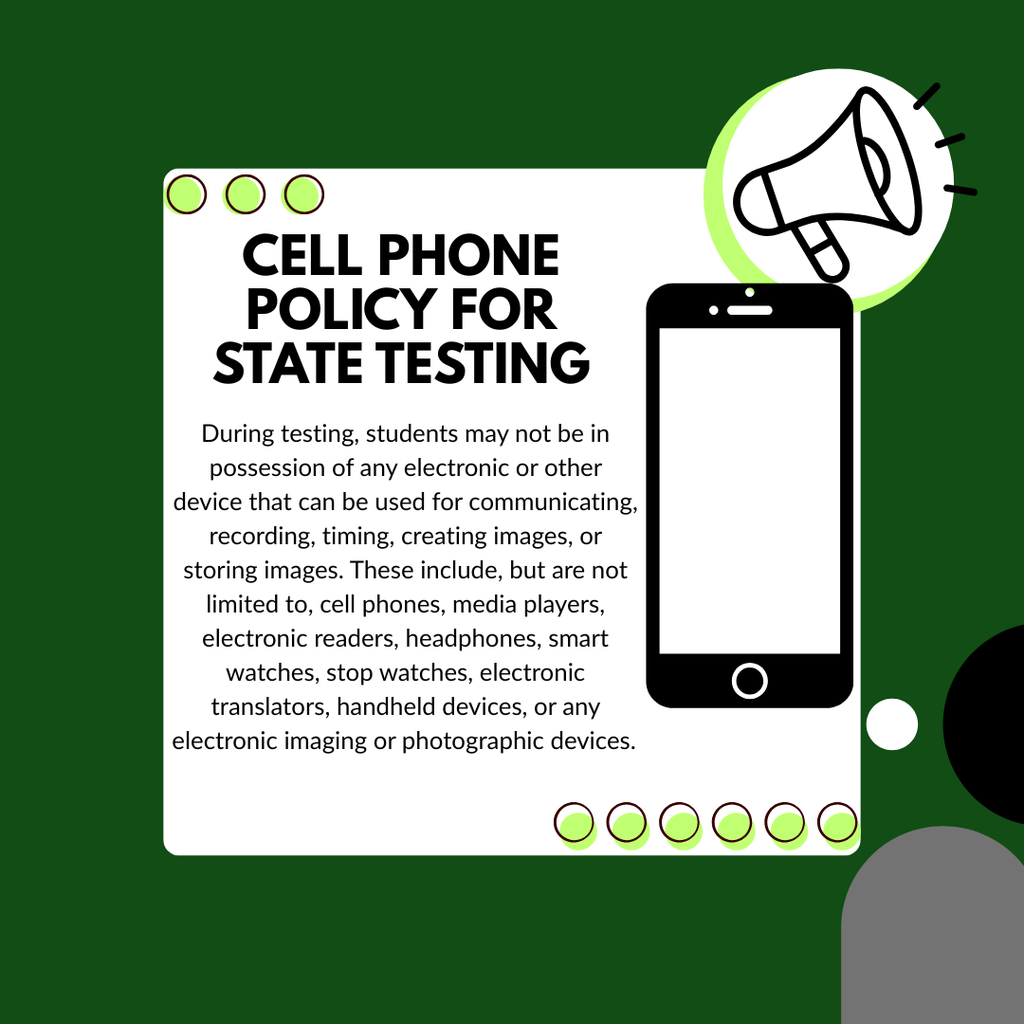 Cell phone policy for state testing 