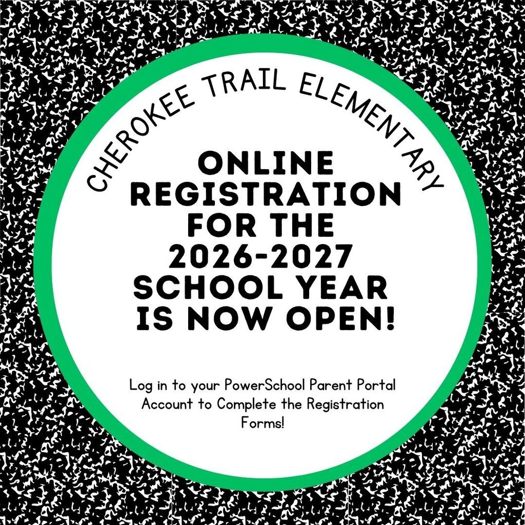 flyer detailing information about online registration for the 2026-2027 school year