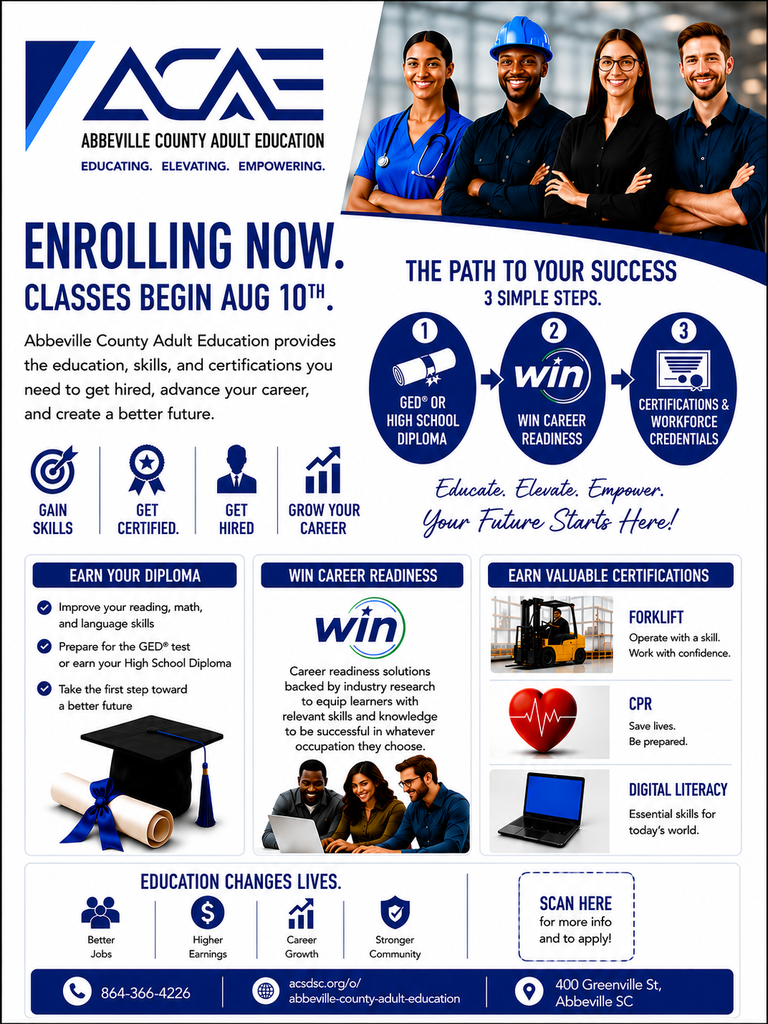 Flyer with enrollment information