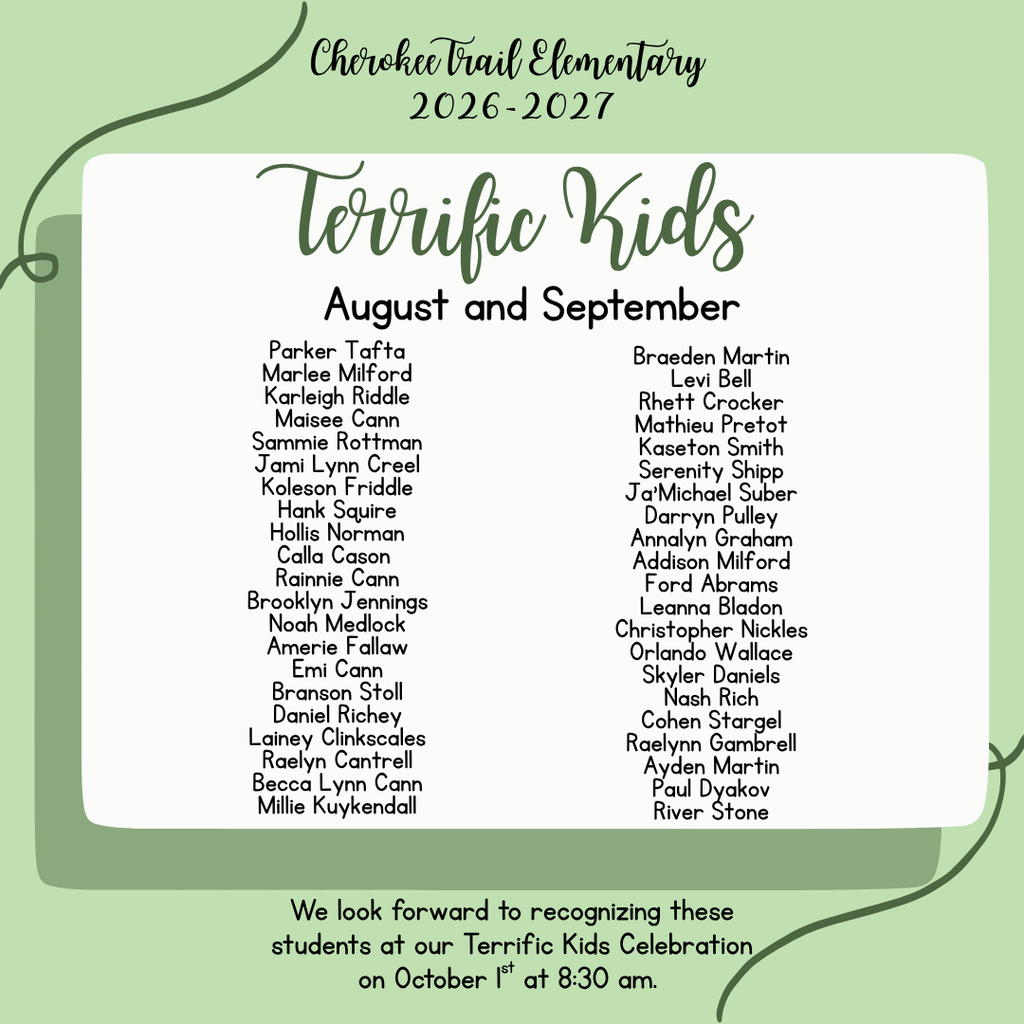 terrific kids announcement