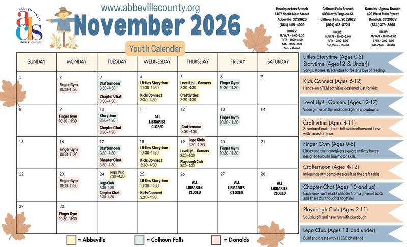 youth calendar