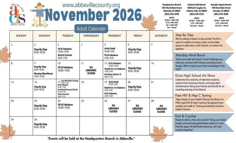 adult calendar