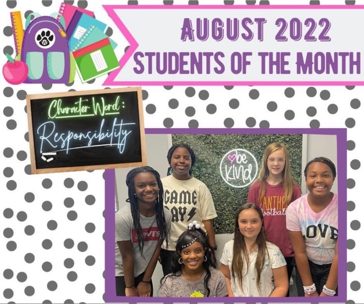 students of the month at WRMS 