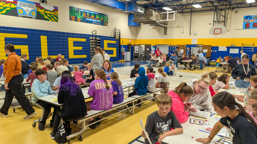 OMT students, staff, and family members at the Literacy/STEM event