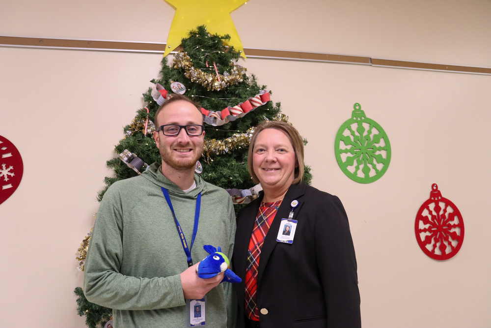 December 2025 Caught in the Act winner Mr. McClemans with Dr. Guffin