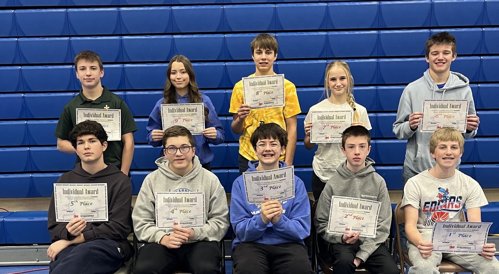 Individual winners at the Simmons MathCounts competition