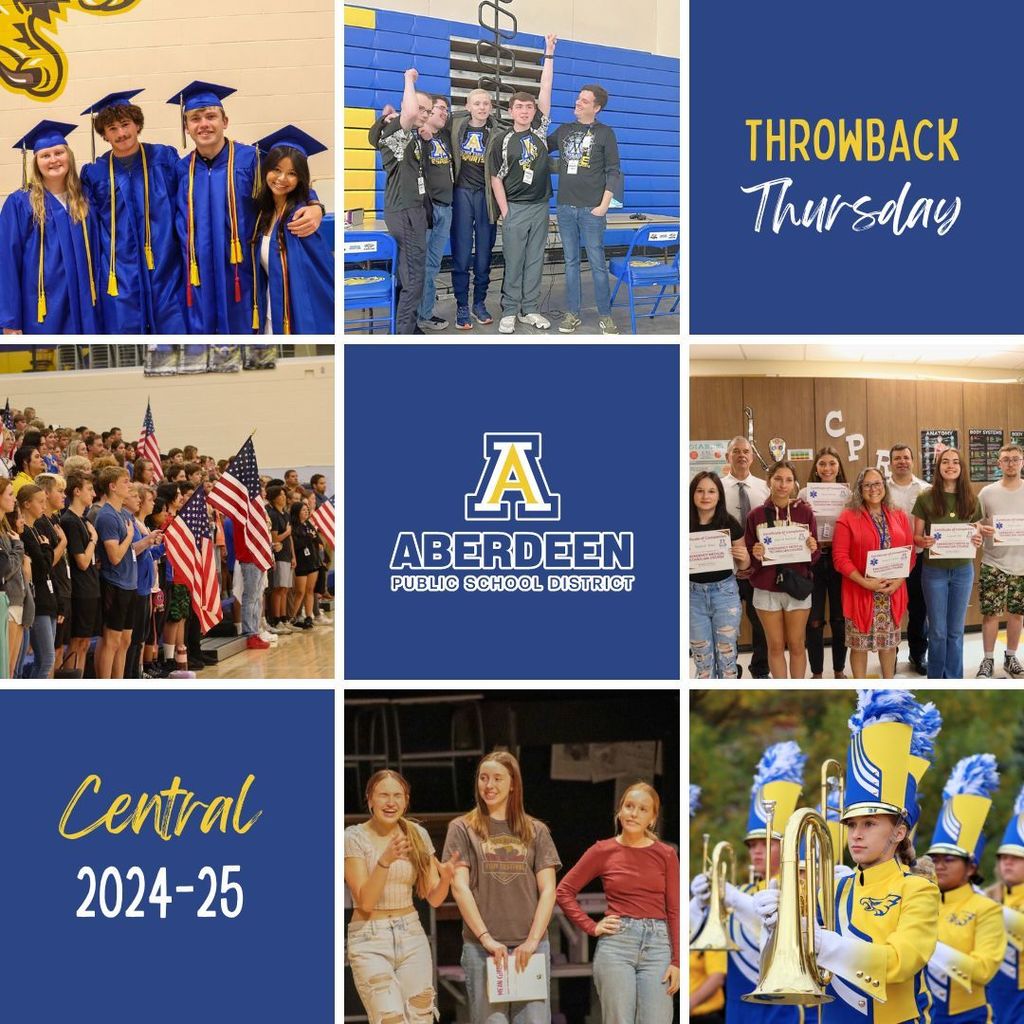 Throwback Thursday graphic with photos from CHS throughout the school year