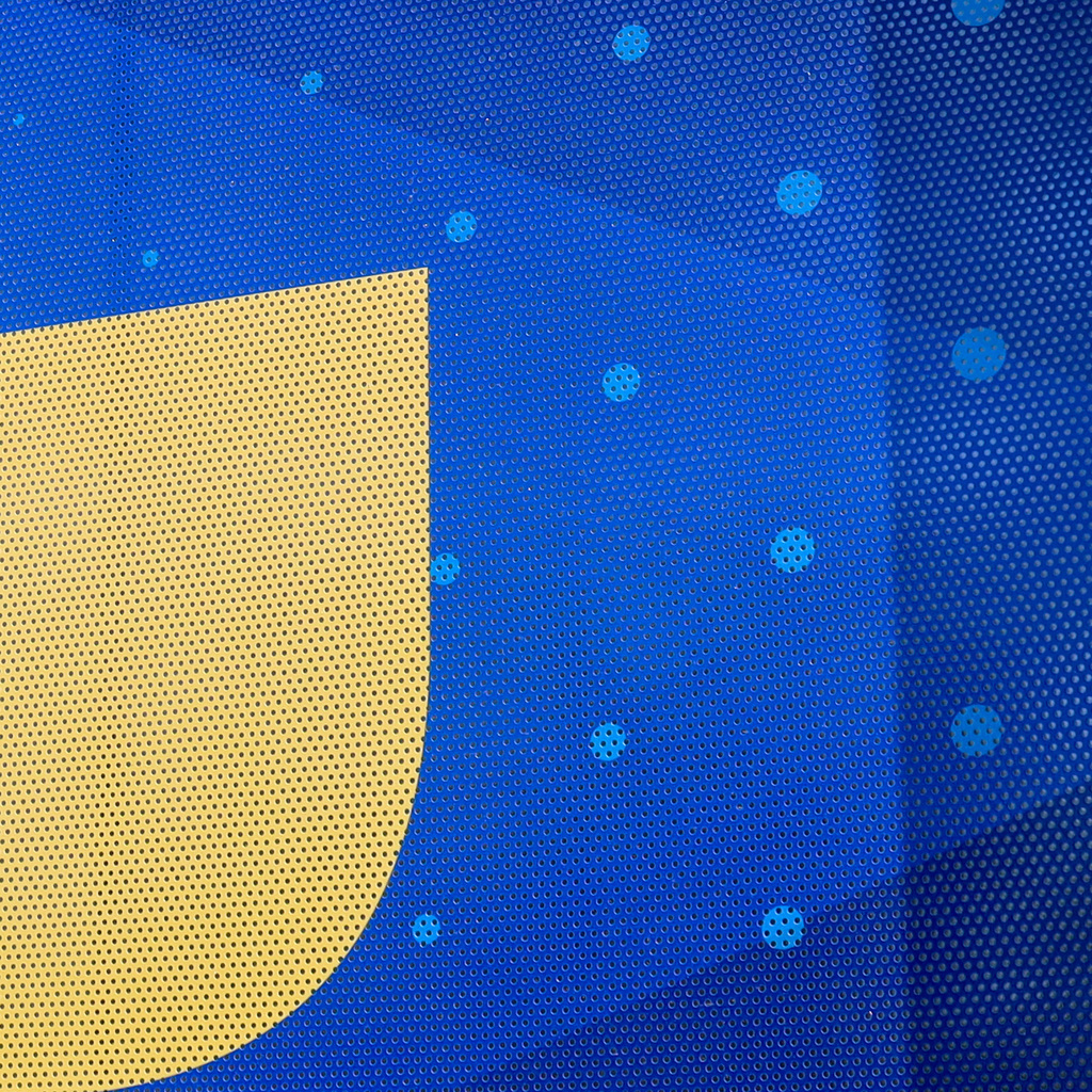 Closeup image with blue and yellow colors
