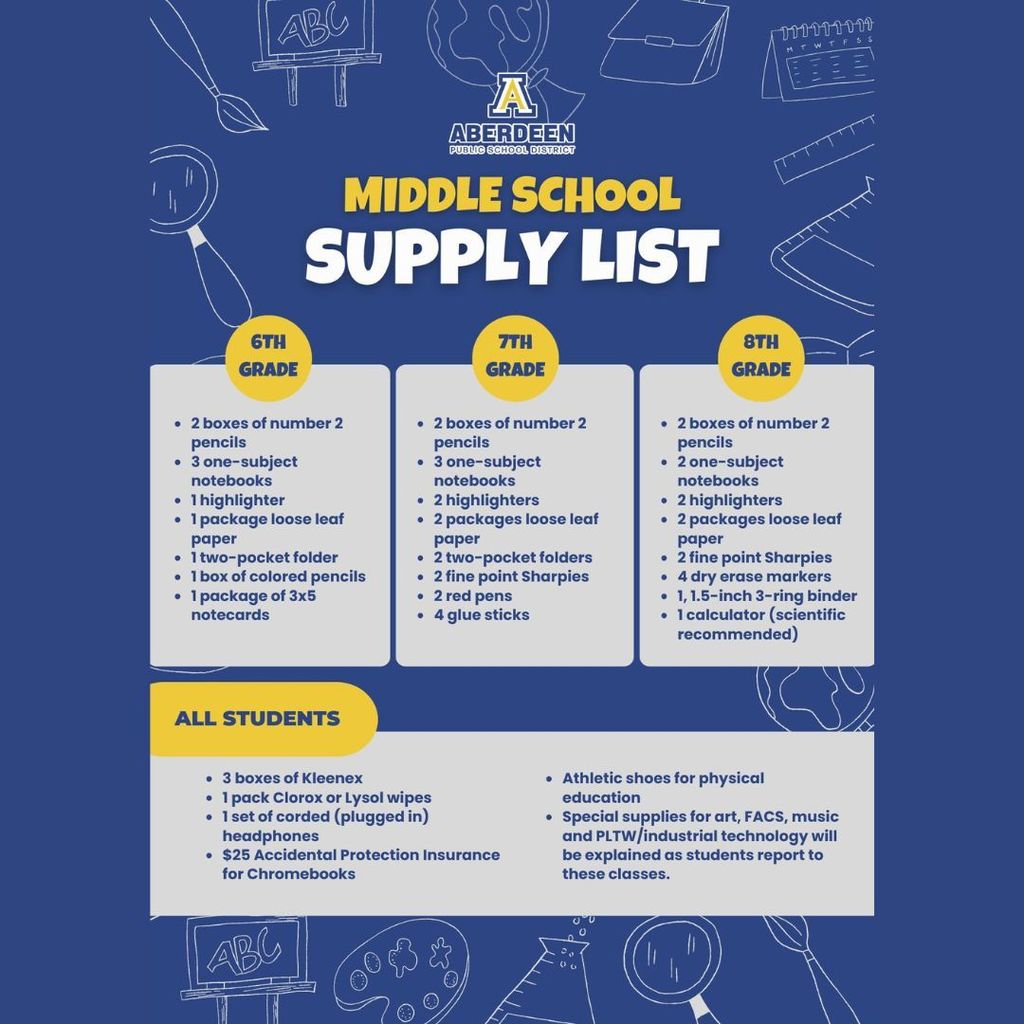 Middle School Supply List