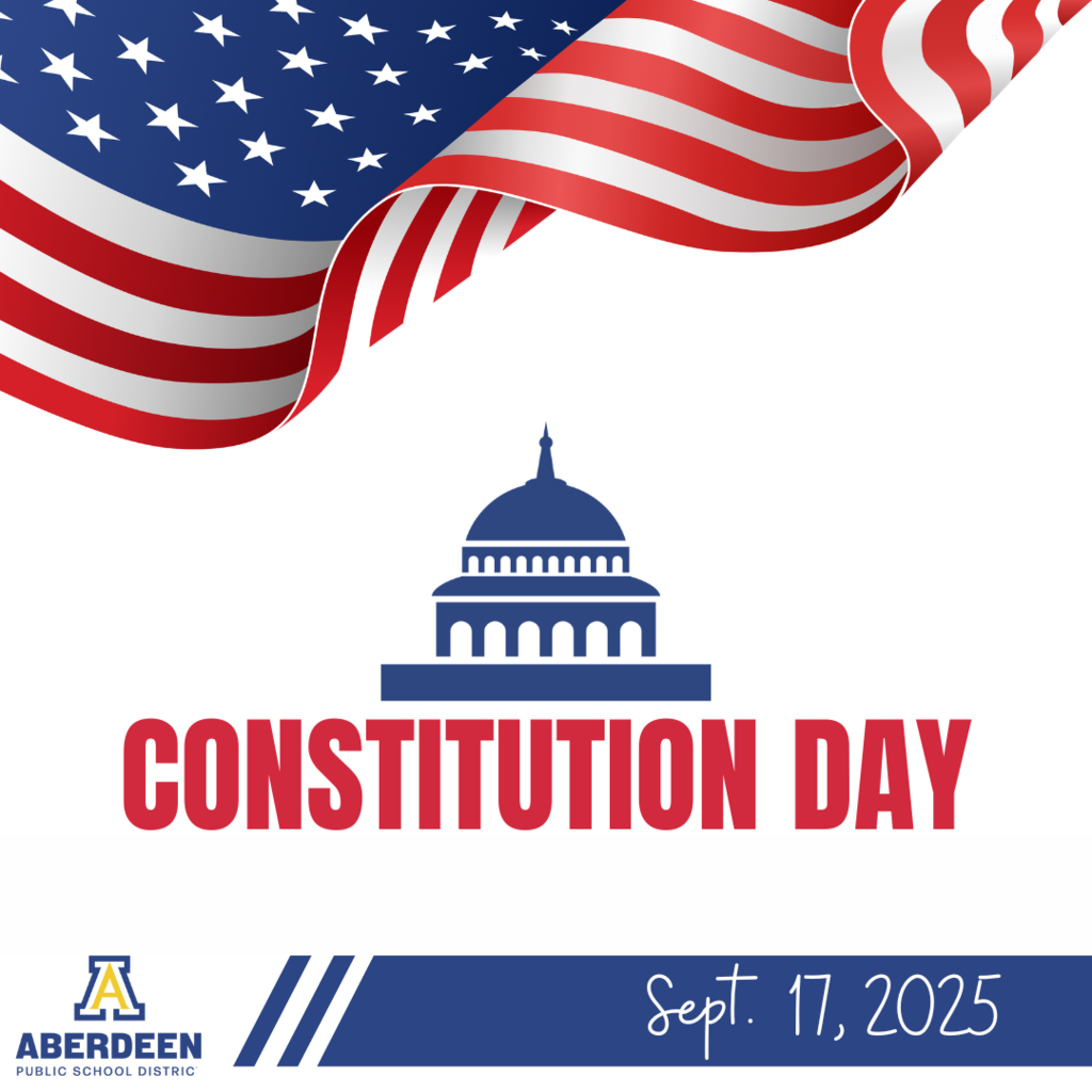 Constitution Day graphic, Sept. 17, 2025, with U.S. flag