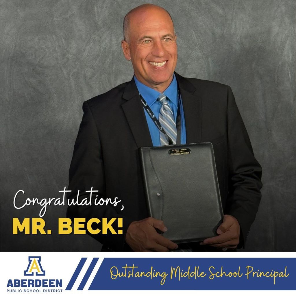 Congratulations, Mr. Beck, Outstanding Middle School Principal