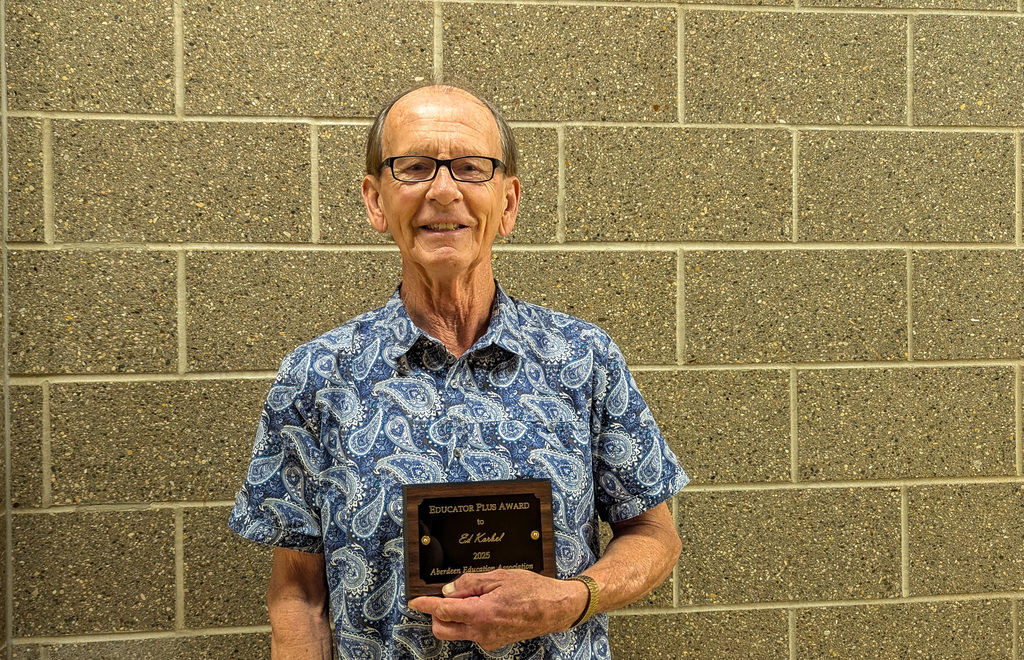 Ed Korbel with his AEA award