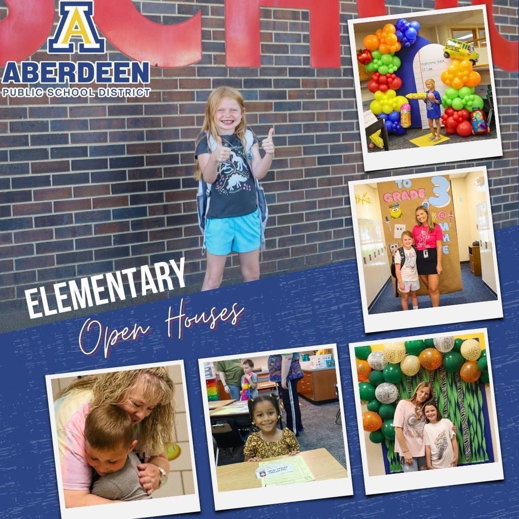Collage of elementary school open house photos
