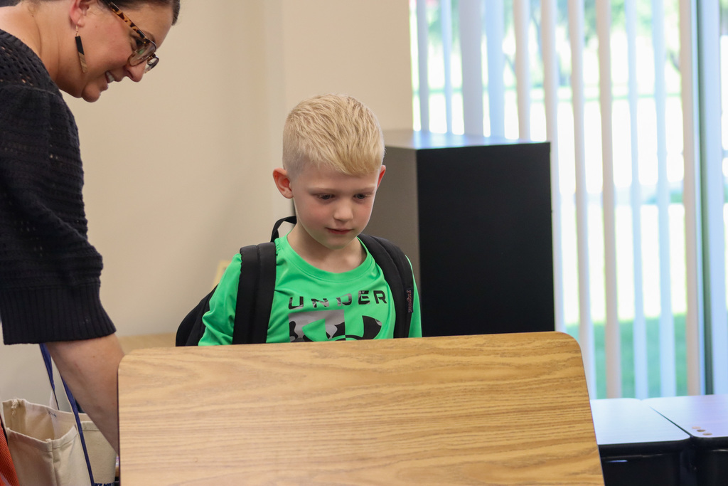 Mike Miller student at open house