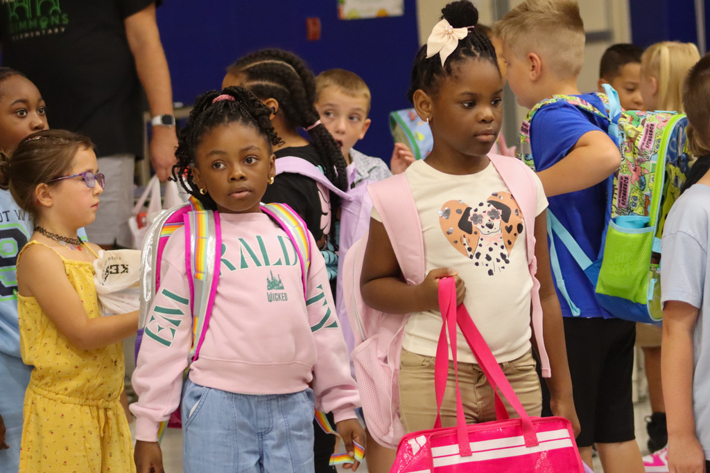 Simmons Elementary students on the first day