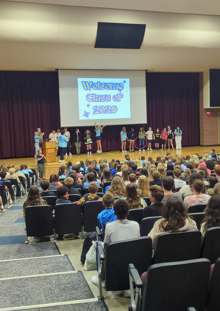 Students playing a game at freshman orientation at CHS