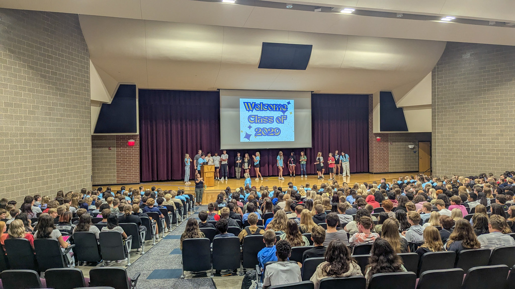 Students playing a game at freshman orientation at CHS
