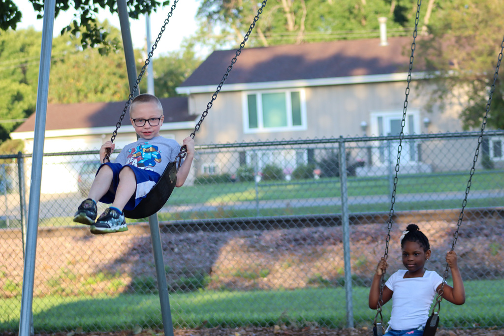 Simmons students at recess