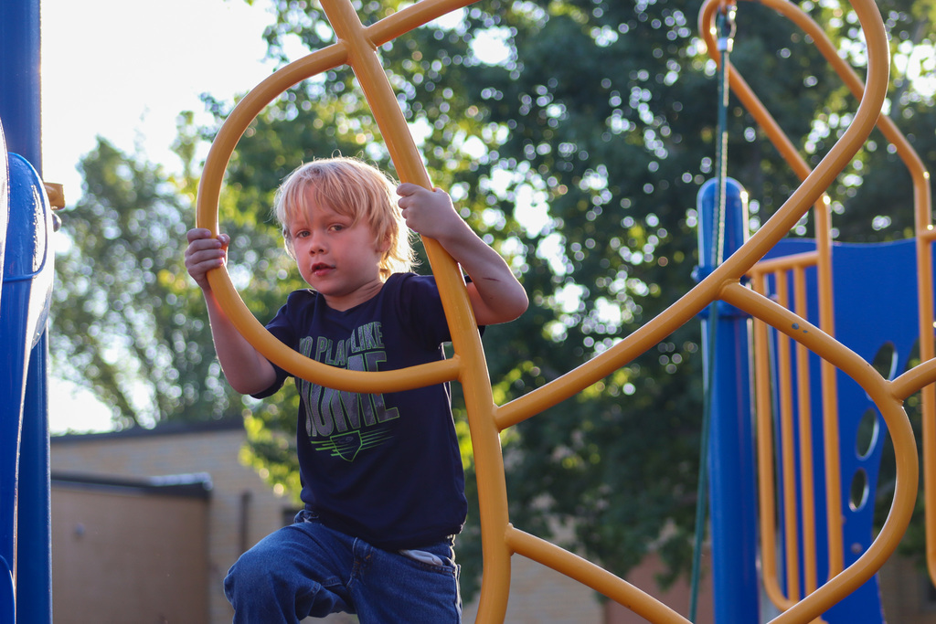 Simmons student at recess