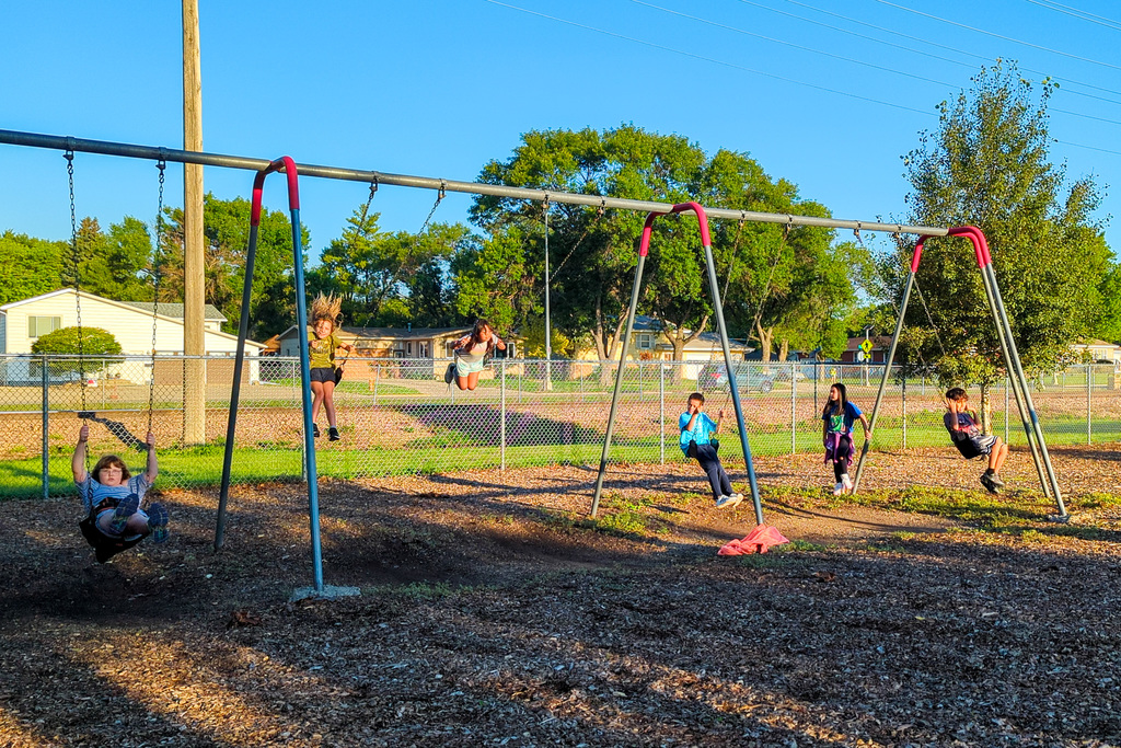 Simmons students at recess