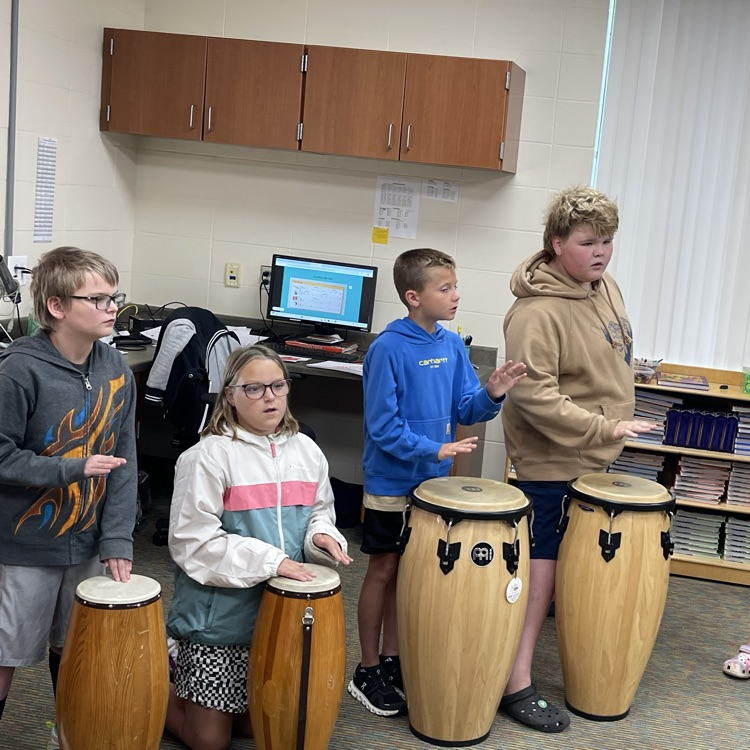 Fifth grade got to try out some instruments in music this week!