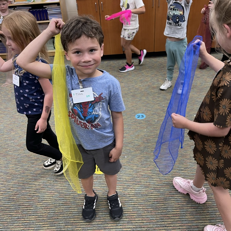 Exploring movement with scarves!