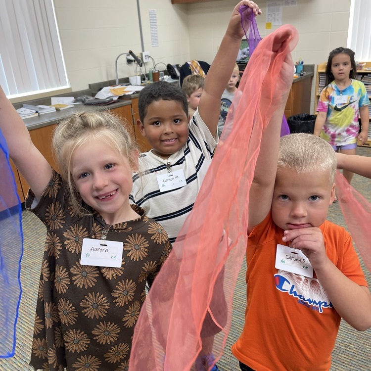 Exploring movement with scarves!