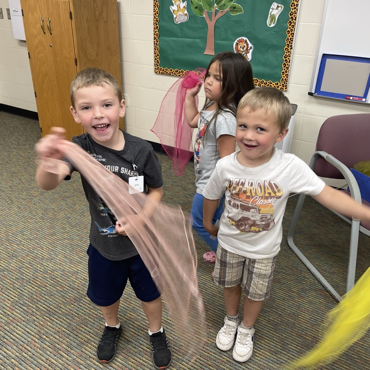 Exploring movement with scarves!