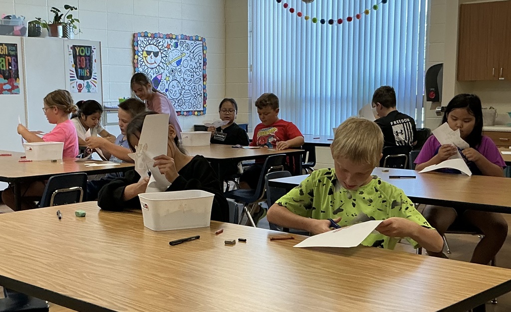 Lincoln students working on an art project