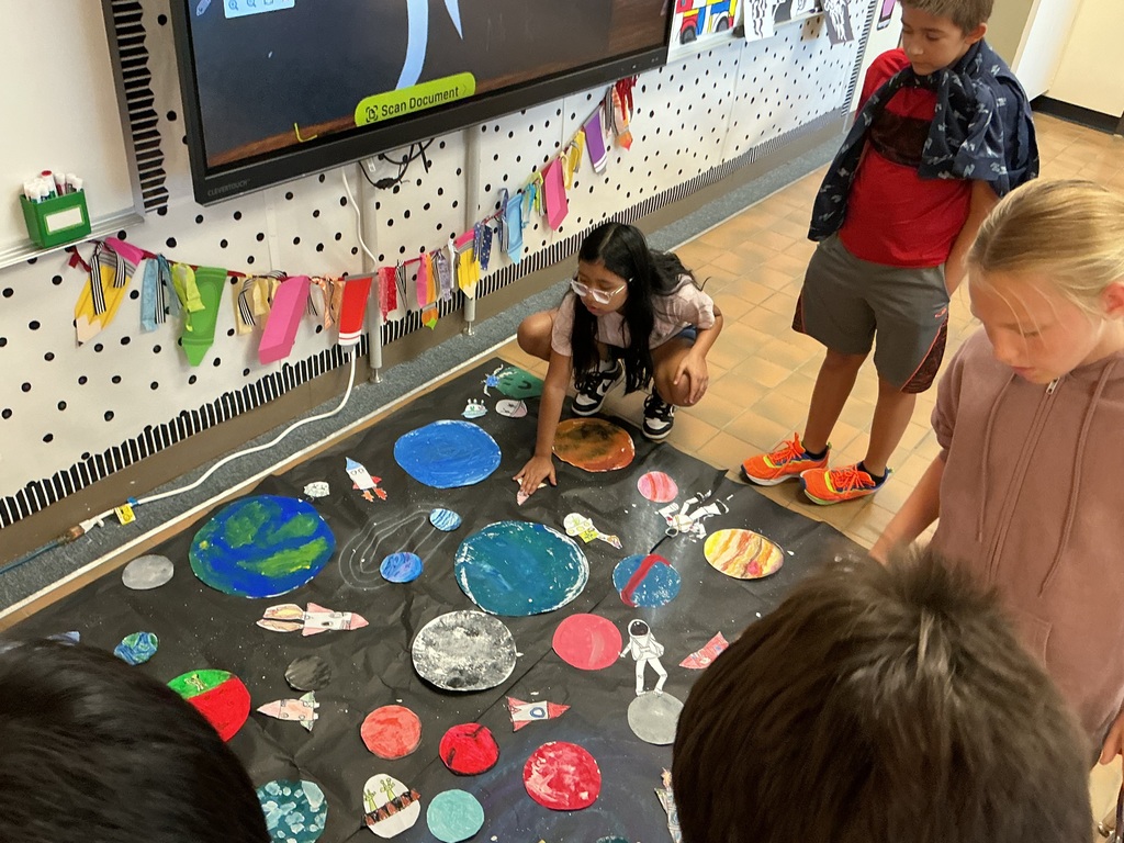 Lincoln students working on an art project