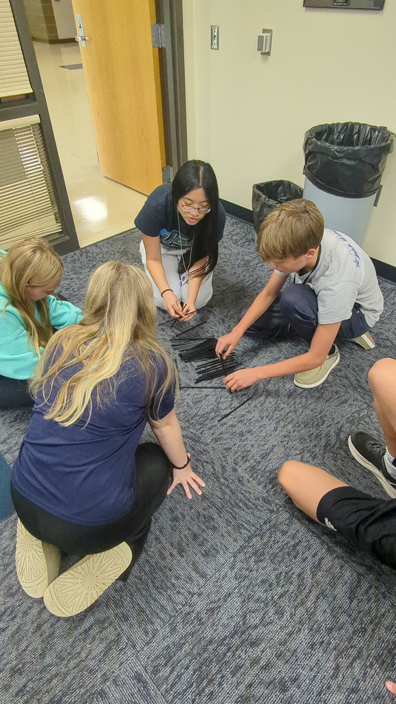 CHS students building towers for freshman focus