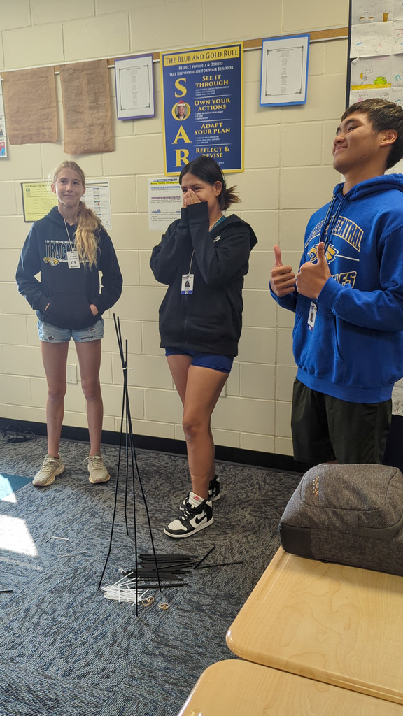 CHS students building towers for freshman focus