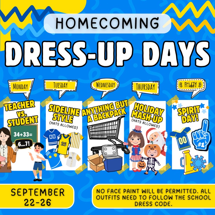 🎉✨ HMS Homecoming Dress Up Days are here! ✨🎉